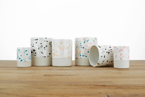 Spotted Glaze Cups (Black and Tropical) - Three Sizes!