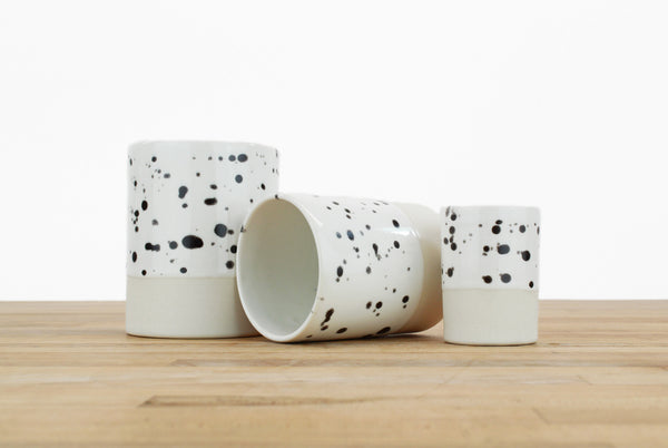 Spotted Glaze Cups (Black and Tropical) - Three Sizes!