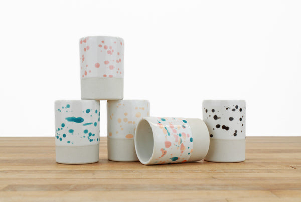 Spotted Glaze Cups (Black and Tropical) - Three Sizes!