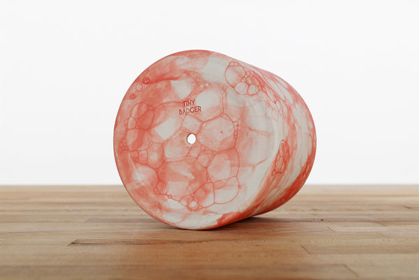 4 inch Bubble Glaze Cylinder Planter with Saucer