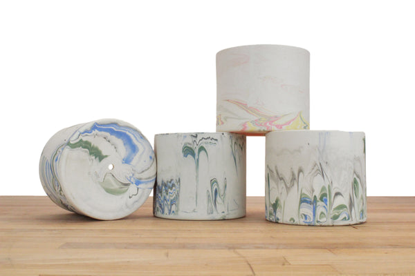 Samples - 4 Inch Marbled Planters